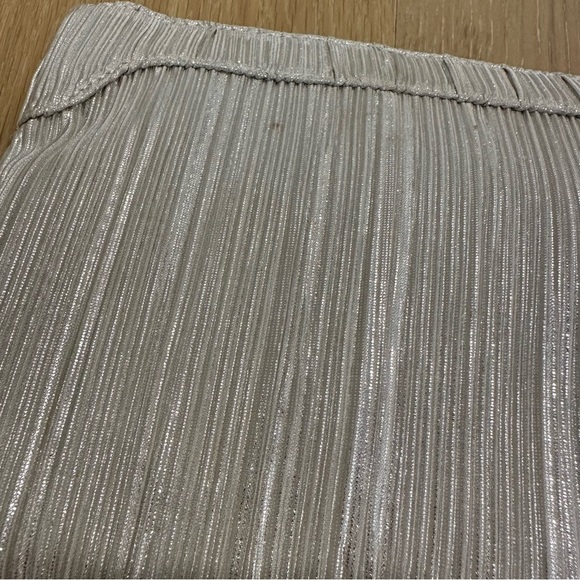 Lulus Champagne Metallic Pleated Clutch Purse Shoulder Bag Bridal Wedding Formal - Picture 11 of 16